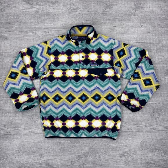 Patagonia Synchilla Aztec Jacket Women's Sz S Snap-T Timber Twist Pullover EUC - Picture 1 of 9